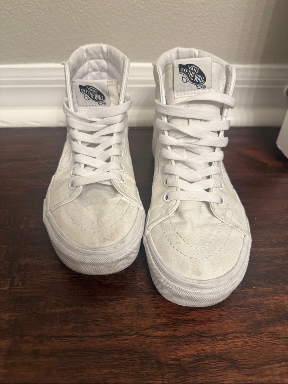 Vans White High-Top Canvas Sneakers